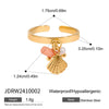 Shell Pendant Ring Ins Style Geometric Stainless Steel Electroplated