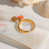 Shell Pendant Ring Ins Style Geometric Stainless Steel Electroplated