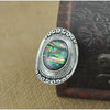 Shell Ring Exaggerated Retro Carved Oval Geometric Electroplated