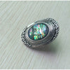 Shell Ring Exaggerated Retro Carved Oval Geometric Electroplated