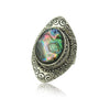 Shell Ring Exaggerated Retro Carved Oval Geometric Electroplated