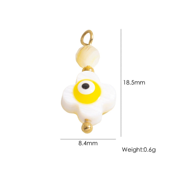 Shell Stainless Steel Accessories Handmade Geometric Fivepointed Star Flower Pendant