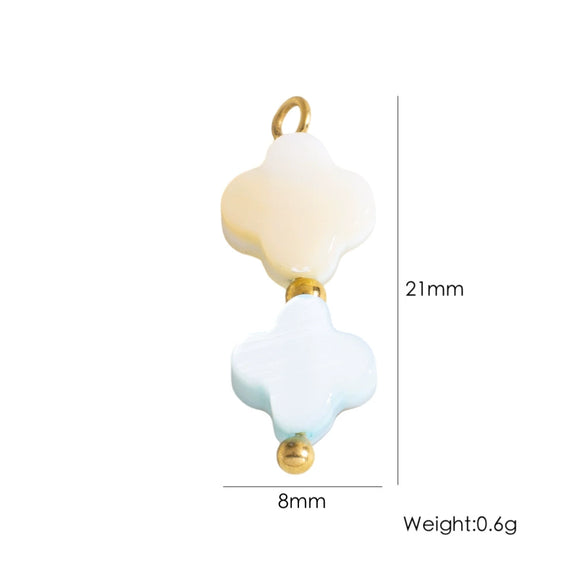 Shell Stainless Steel Accessories Handmade Geometric Fivepointed Star Flower Pendant