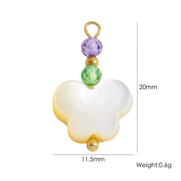 Shell Stainless Steel Accessories Handmade Geometric Fivepointed Star Flower Pendant