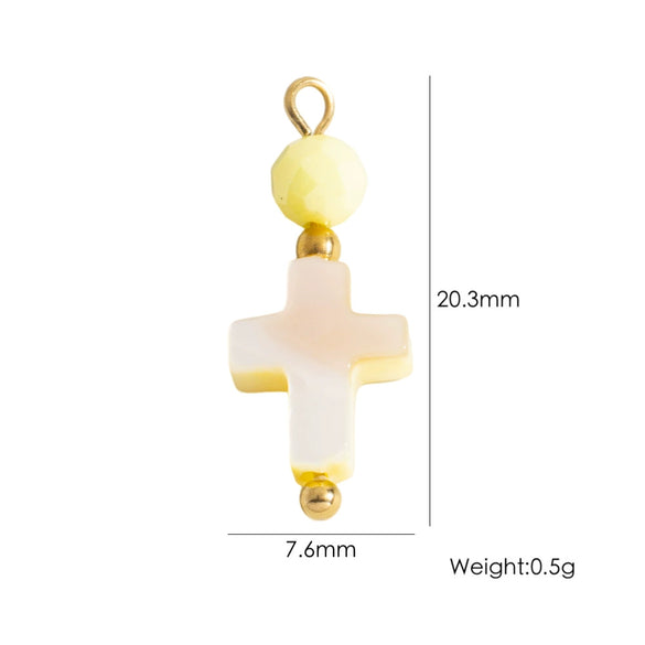 Shell Stainless Steel Accessories Handmade Geometric Fivepointed Star Flower Pendant