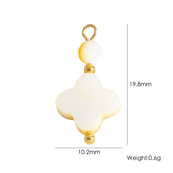 Shell Stainless Steel Accessories Handmade Geometric Fivepointed Star Flower Pendant