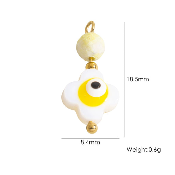 Shell Stainless Steel Accessories Handmade Geometric Fivepointed Star Flower Pendant