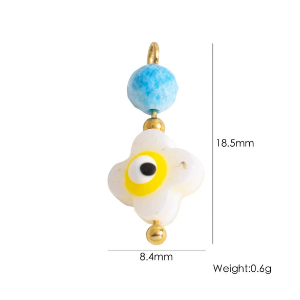 Shell Stainless Steel Accessories Handmade Geometric Fivepointed Star Flower Pendant