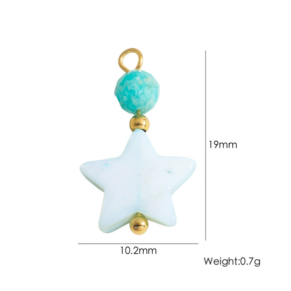 Shell Stainless Steel Accessories Handmade Geometric Fivepointed Star Flower Pendant