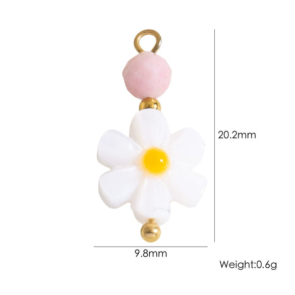 Shell Stainless Steel Accessories Handmade Geometric Fivepointed Star Flower Pendant