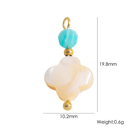 Shell Stainless Steel Accessories Handmade Geometric Fivepointed Star Flower Pendant