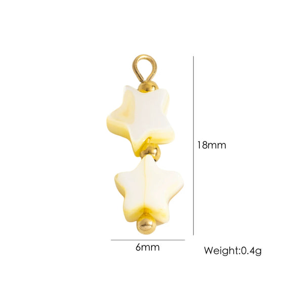 Shell Stainless Steel Accessories Handmade Geometric Fivepointed Star Flower Pendant