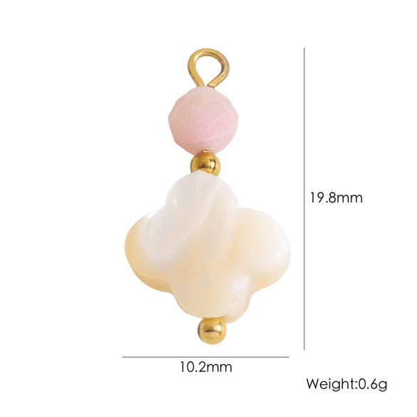 Shell Stainless Steel Accessories Handmade Geometric Fivepointed Star Flower Pendant