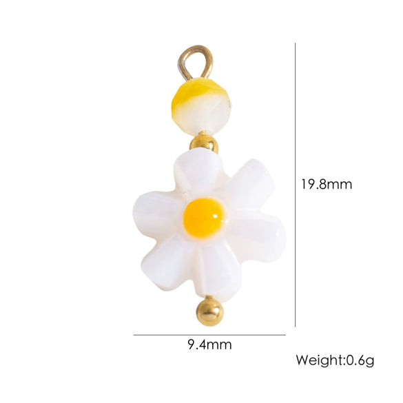 Shell Stainless Steel Accessories Handmade Geometric Fivepointed Star Flower Pendant