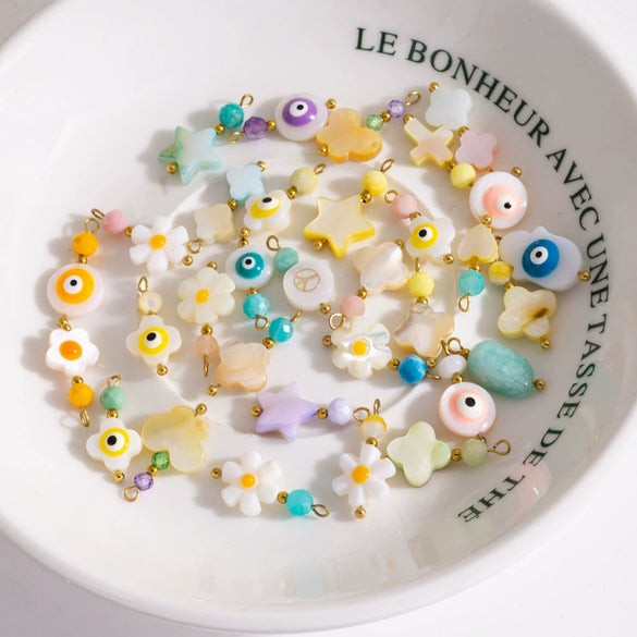 Shell Stainless Steel Accessories Handmade Geometric Fivepointed Star Flower Pendant