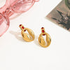 Shell Stainless Steel Geometric Earrings Electroplated Light Luxury Design For Women
