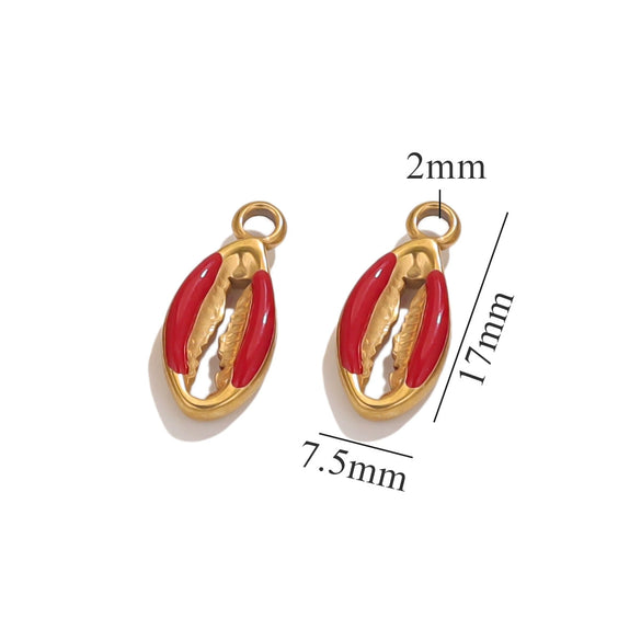 Shell Stainless Steel Oil Dropping Gold Plated Conch Shell Starfish Diy Jewelry Accessories For Bracelet Earrings Pendant Handmade Small Pendant