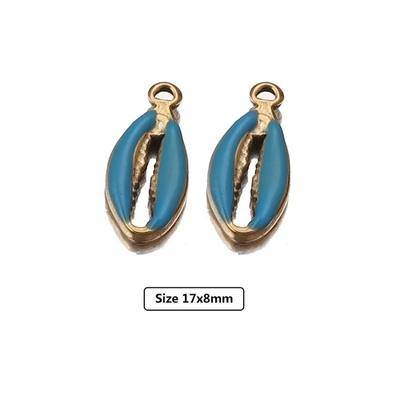 Shell Stainless Steel Oil Dropping Gold Plated Conch Shell Starfish Diy Jewelry Accessories For Bracelet Earrings Pendant Handmade Small Pendant