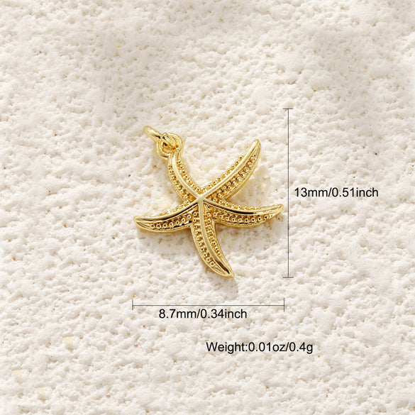 Shell Starfish Conch Animal Style Copper Jewelry Accessories Electroplated Bracelet Necklace Keychain Pendant