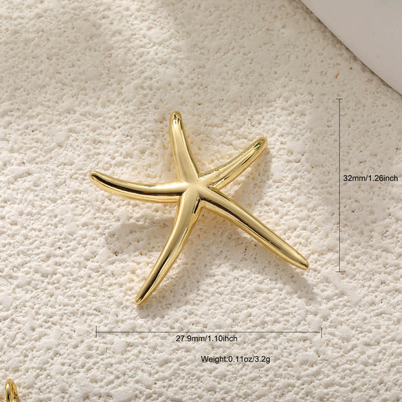 Shell Starfish Conch Animal Style Copper Jewelry Accessories Electroplated Bracelet Necklace Keychain Pendant