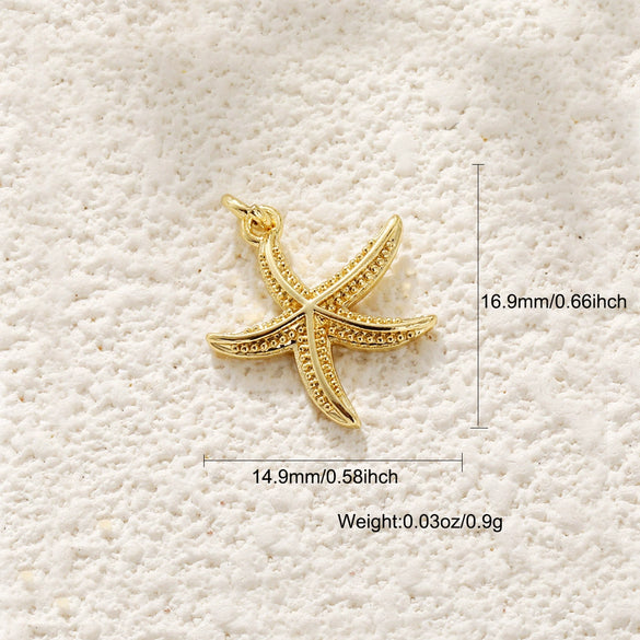 Shell Starfish Conch Animal Style Copper Jewelry Accessories Electroplated Bracelet Necklace Keychain Pendant