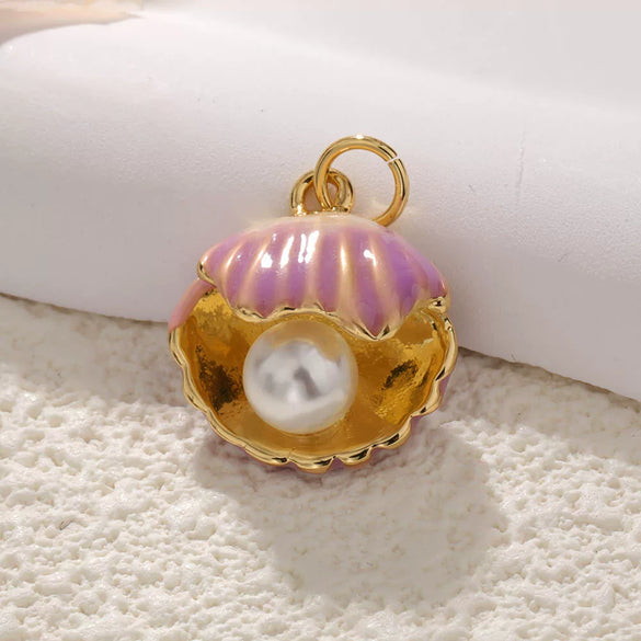 Shell Starfish Conch Animal Style Copper Jewelry Accessories Electroplated Bracelet Necklace Keychain Pendant