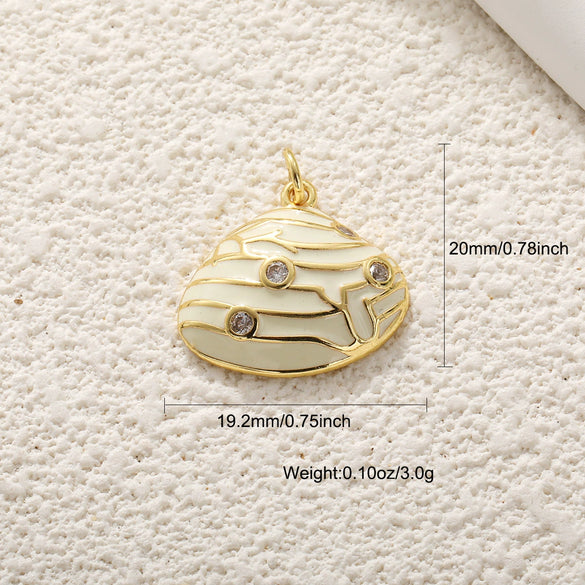 Shell Starfish Conch Animal Style Copper Jewelry Accessories Electroplated Bracelet Necklace Keychain Pendant