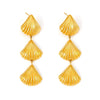 Shell Tassel Earrings 316L Stainless Steel Gold Plated Geometric Retro Design