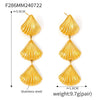Shell Tassel Earrings 316L Stainless Steel Gold Plated Geometric Retro Design