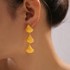 Shell Tassel Earrings 316L Stainless Steel Gold Plated Geometric Retro Design