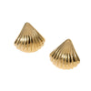 Shell Titanium Steel Stud Earrings For Women Non Fading 18K Gold Plated Simple Ins Style Stainless Steel