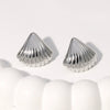 Shell Titanium Steel Stud Earrings For Women Non Fading 18K Gold Plated Simple Ins Style Stainless Steel