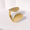 Shellshaped Open Ring With Marine Elements 18K Goldplated Highgrade Stainless Steel Women's Ring With Electroplating Design And Personality Style