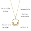 Shiny Circle 201 Stainless Steel Brass Plating Inlay Zircon 18K Gold Plated Women'S Pendant Necklace