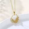 Shiny Circle 201 Stainless Steel Brass Plating Inlay Zircon 18K Gold Plated Women'S Pendant Necklace