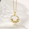Shiny Circle 201 Stainless Steel Brass Plating Inlay Zircon 18K Gold Plated Women'S Pendant Necklace