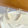 Shiny Cross Round Star Plating Inlay Copper Zircon 18k Gold Plated White Gold Plated Earrings