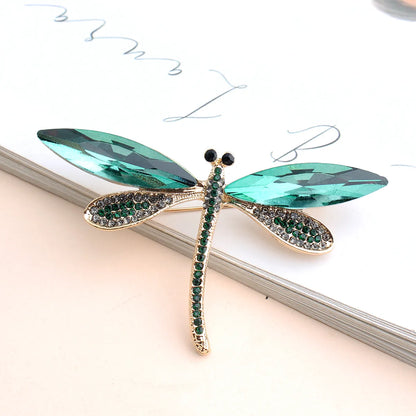 Shiny Dragonfly Alloy Inlay Zircon Women'S Brooches