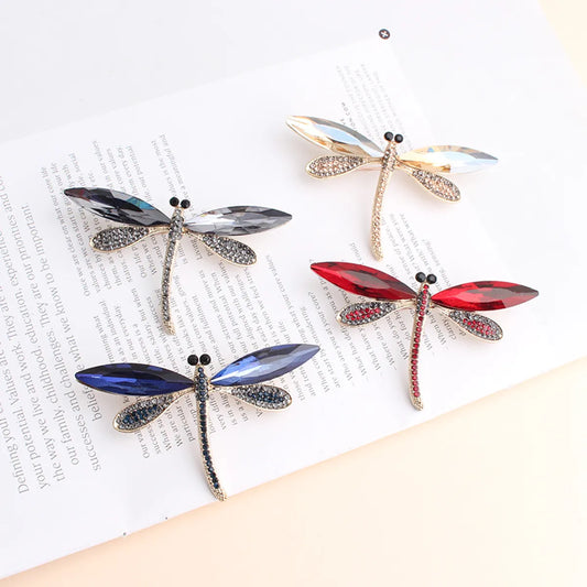 Shiny Dragonfly Alloy Inlay Zircon Women'S Brooches