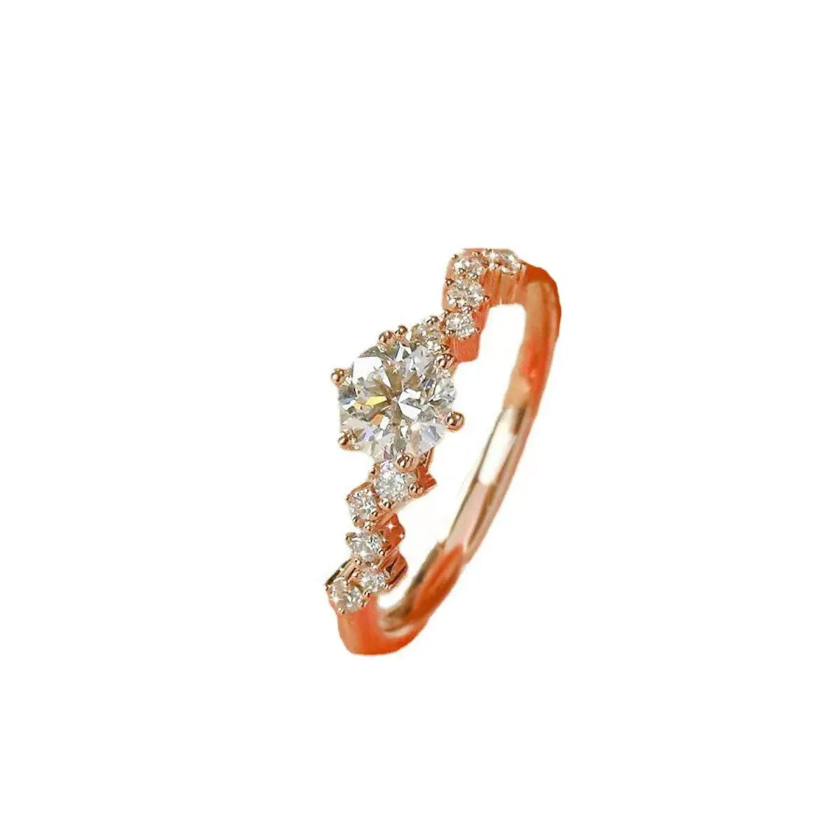 Shiny Geometric Copper Zircon Open Ring In Bulk