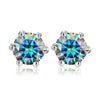 Shiny Geometric Sterling Silver Gra Inlay Moissanite Ear Studs