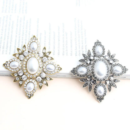 Shiny Pearl Alloy Inlay Rhinestones Women'S Brooches