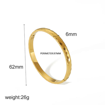 Shiny Solid Color 304 Stainless Steel 18K Gold Plated Bangle In Bulk