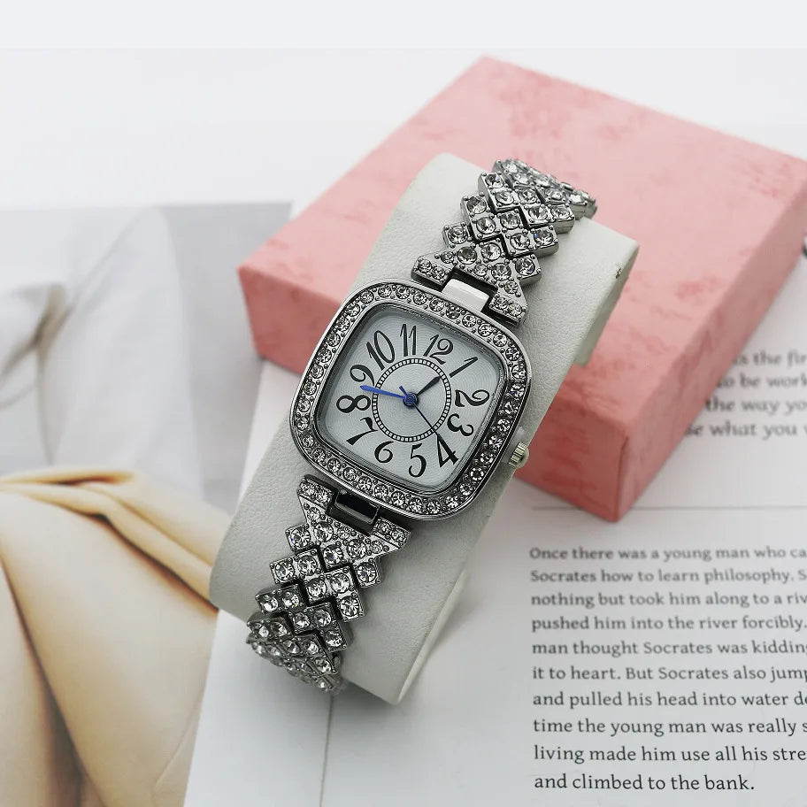 Shiny Solid Color Jewelry Buckle Quartz Women'S Watches