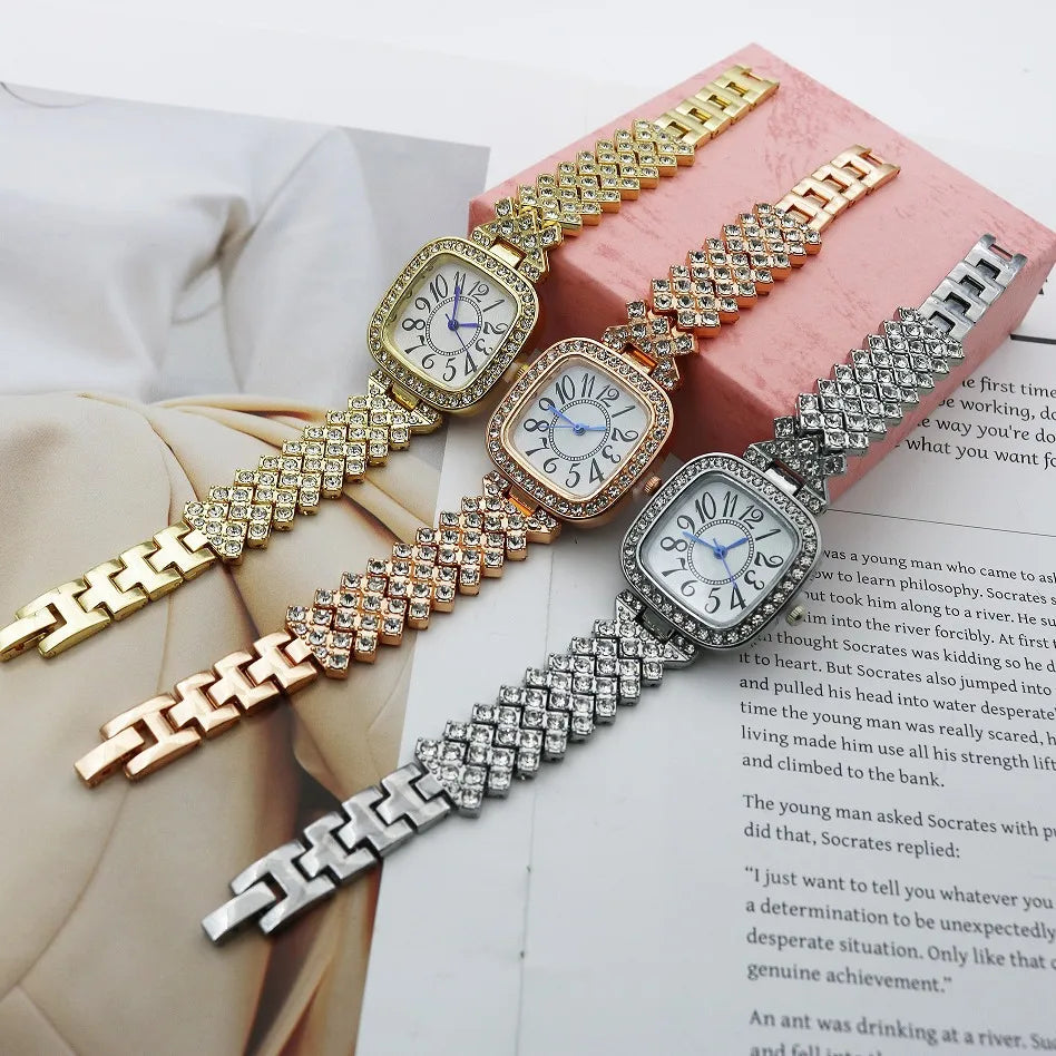 Shiny Solid Color Jewelry Buckle Quartz Women'S Watches