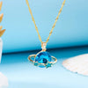 Shiny Star Planet Alloy Plating Inlay Rhinestones Women'S Pendant Necklace