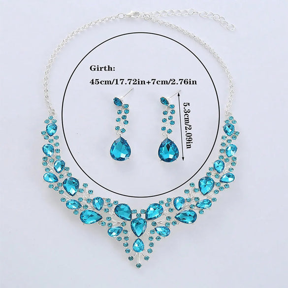 Shiny Water Droplets Zinc Alloy Plating Inlay Zircon Women'S Jewelry Set
