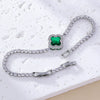 Shiny Women's Zircon Bracelet With Various Color Zircons Leaves And Geometric Patterns Sweet Style High End Design Sense Exquisite