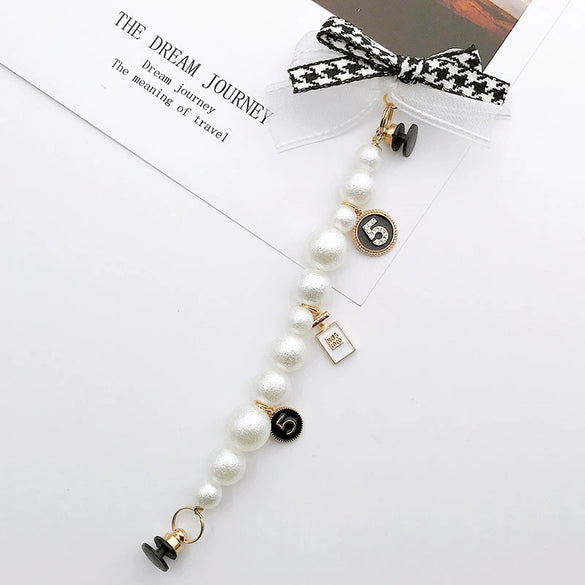 Shoe Accessories Alloy Bear Rhinestone Pearl Hanging Chain With Plants And Flowers Style Electroplating