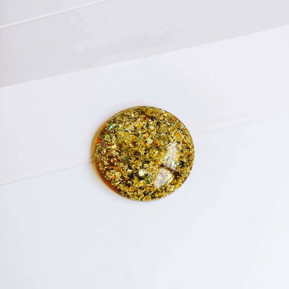 Shoe And Mobile Phone Case Accessories Acrylic Plastic Resin Round Irregular Gold Foil Glitter Dripping Oil Style
